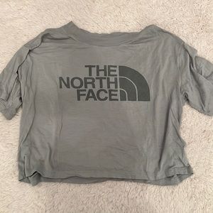 Green North Face Cropped Tshirt Size M